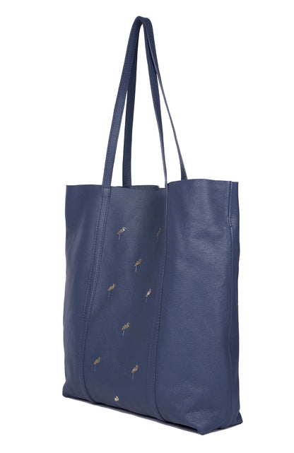 Leather Tote- Flamingo - October Jaipur