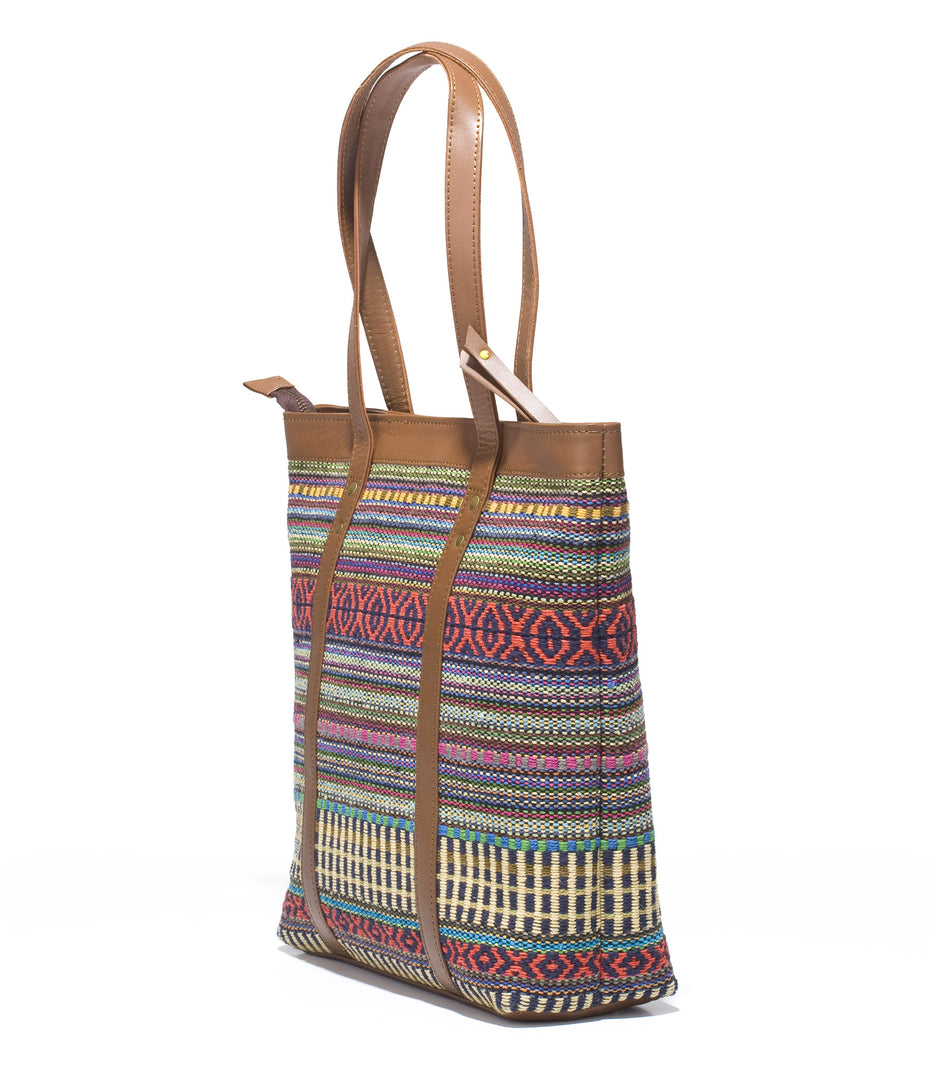Shoppers Bag- Red Durrie - October Jaipur