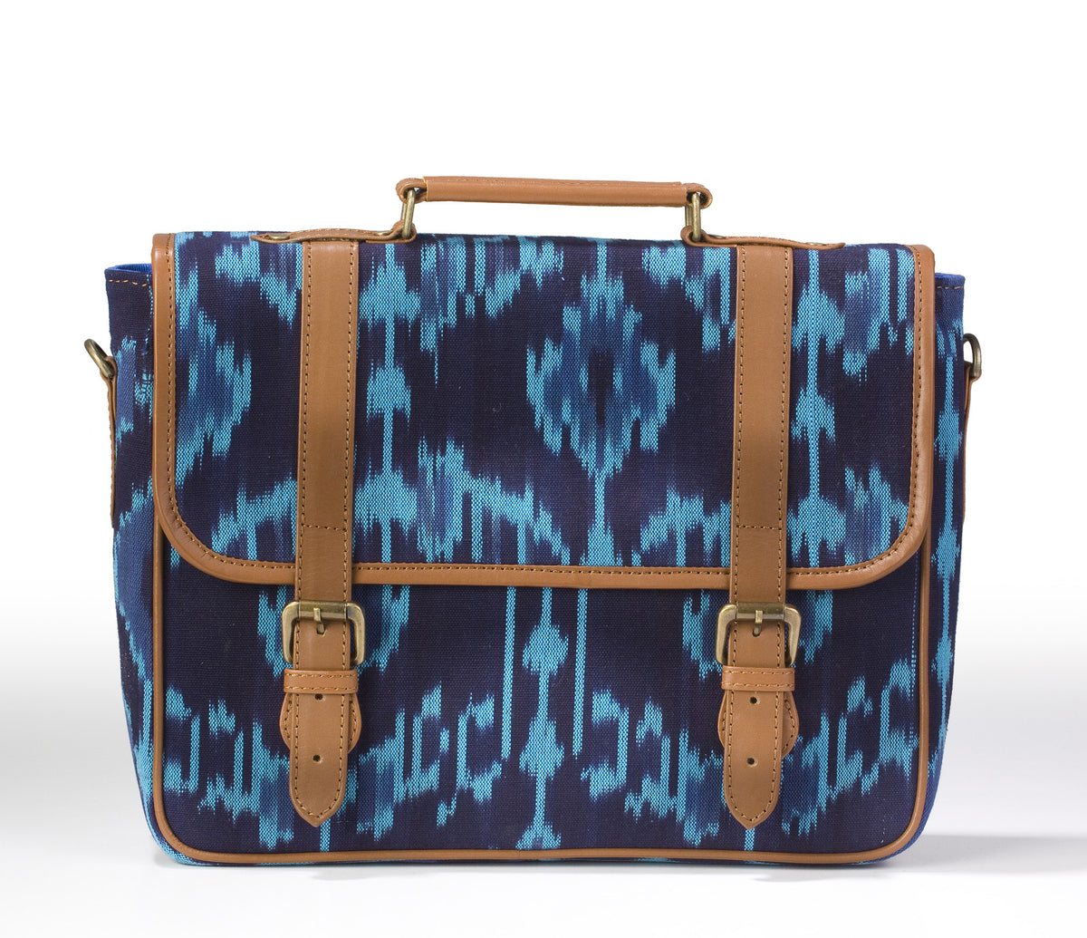 Laptop Briefcase- Blue Ikat - October Jaipur