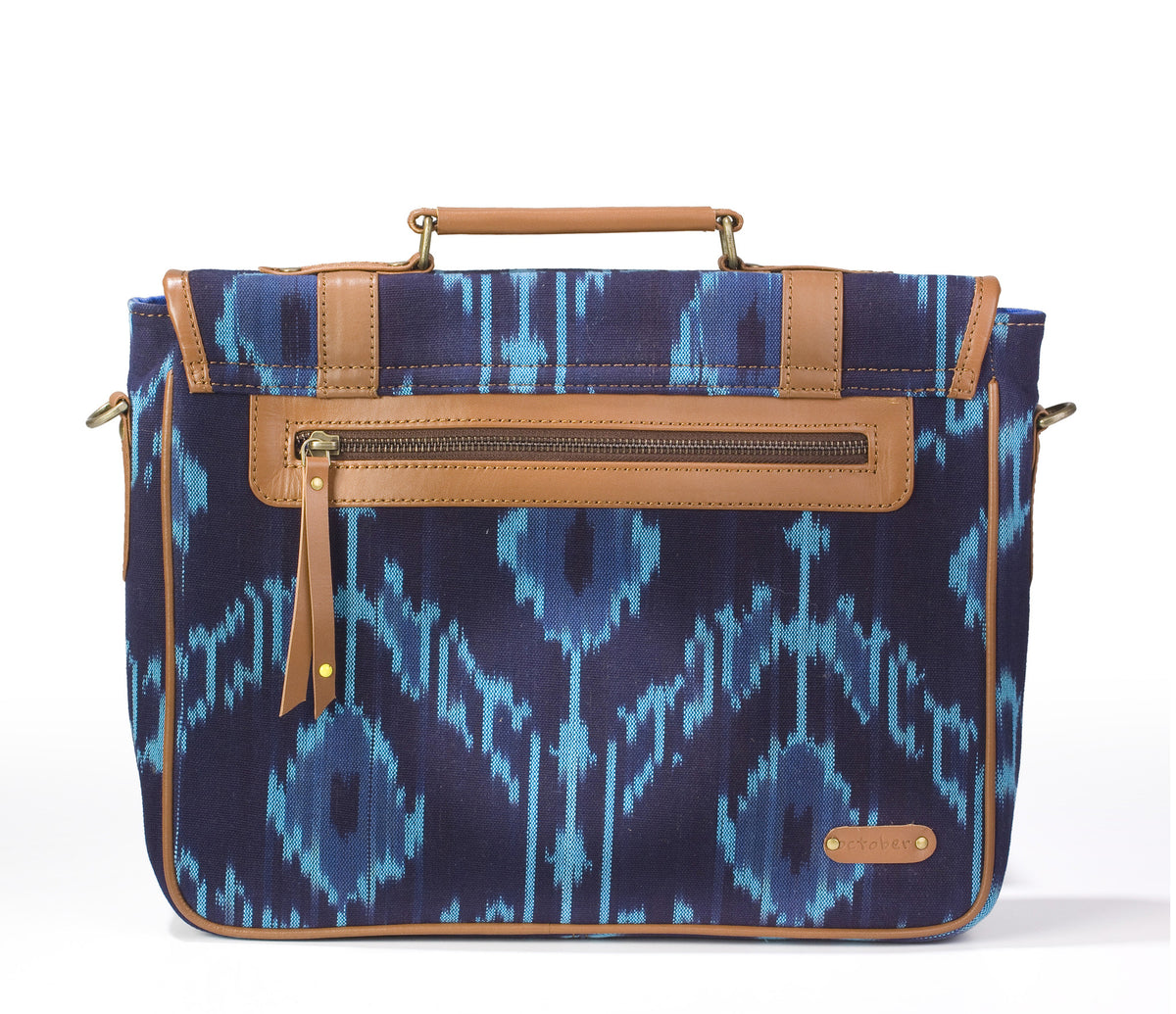 Laptop Briefcase- Blue Ikat - October Jaipur
