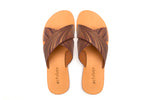 Load image into Gallery viewer, Criss Cross Slipper- Maroon Gold - October Jaipur