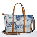 Load image into Gallery viewer, Office Handbag- Indigo Scratch - October Jaipur
