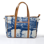 Load image into Gallery viewer, Office Handbag- Indigo Scratch - October Jaipur
