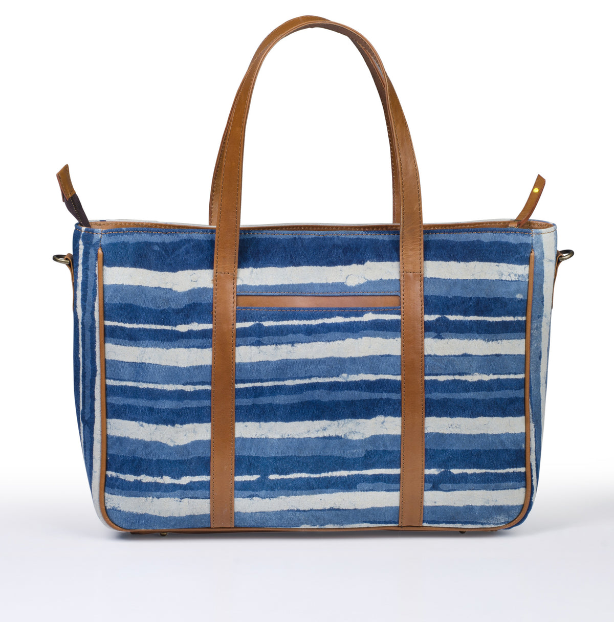 Office Handbag- Indigo Stripe - October Jaipur