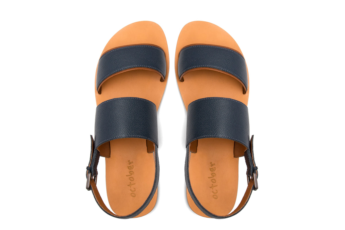 DOUBLE STRAP SANDAL-BLUE - October Jaipur