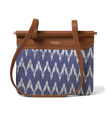 Sydney Shoulder Bag- Blue Ikat