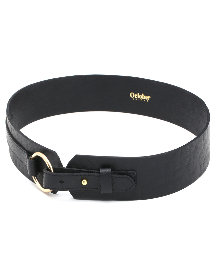 Route- Black Leather Belt - October Jaipur