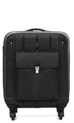 Load image into Gallery viewer, Dapper Wheels-Leather Trolley Bag Black - October Jaipur
