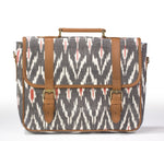 Load image into Gallery viewer, Laptop Briefcase- Grey Ikat - October Jaipur