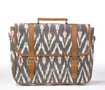 Load image into Gallery viewer, Laptop Briefcase- Grey Ikat - October Jaipur
