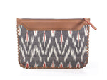 Load image into Gallery viewer, Woven Clutch - Grey Ikat - October Jaipur
