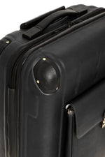 Load image into Gallery viewer, Dapper Wheels-Leather Trolley Bag Black - October Jaipur
