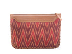 Load image into Gallery viewer, Woven Clutch- Red Ikat Durrie - October Jaipur