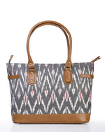 Load image into Gallery viewer, Tote- Grey Ikat - October Jaipur