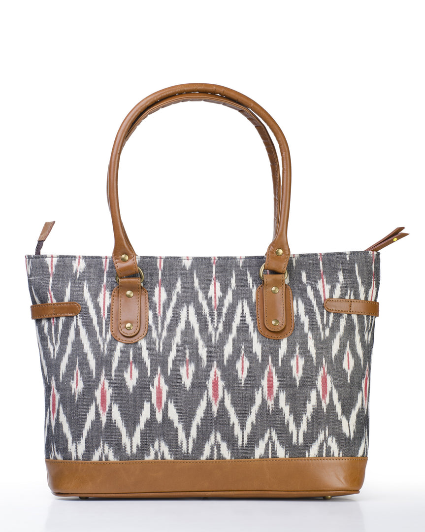 Tote- Grey Ikat - October Jaipur