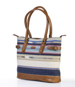 Load image into Gallery viewer, Tote- Blue White - October Jaipur