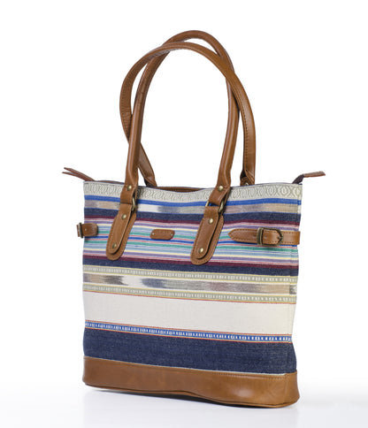 Tote- Blue White - October Jaipur