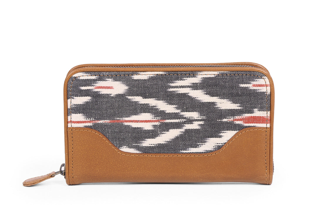 Brick Wallet- Grey Ikat - October Jaipur