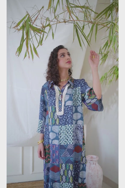 MAYA INDIE KURTA SET-PATCHWORK