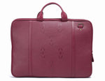 Load image into Gallery viewer, Maroon Leather laptop bag-Ikat imprints - October Jaipur
