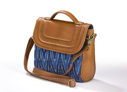 Sling Bag- Blue Ikat Durrie - October Jaipur