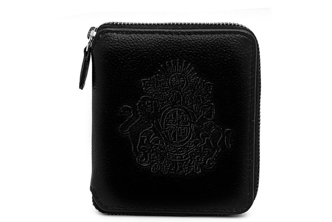 Royal Crest-Mini Wallet Black - October Jaipur
