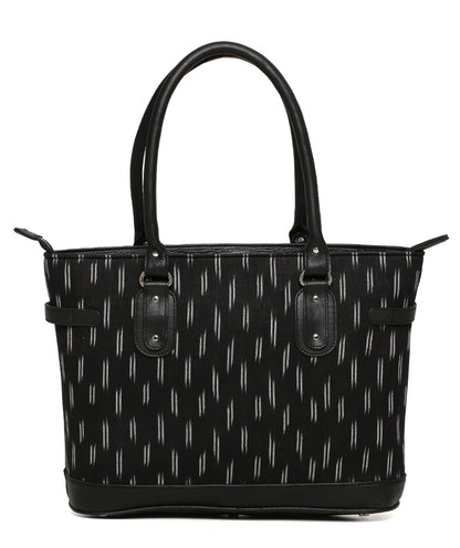 Tote - Black Ikat Durrie - October Jaipur