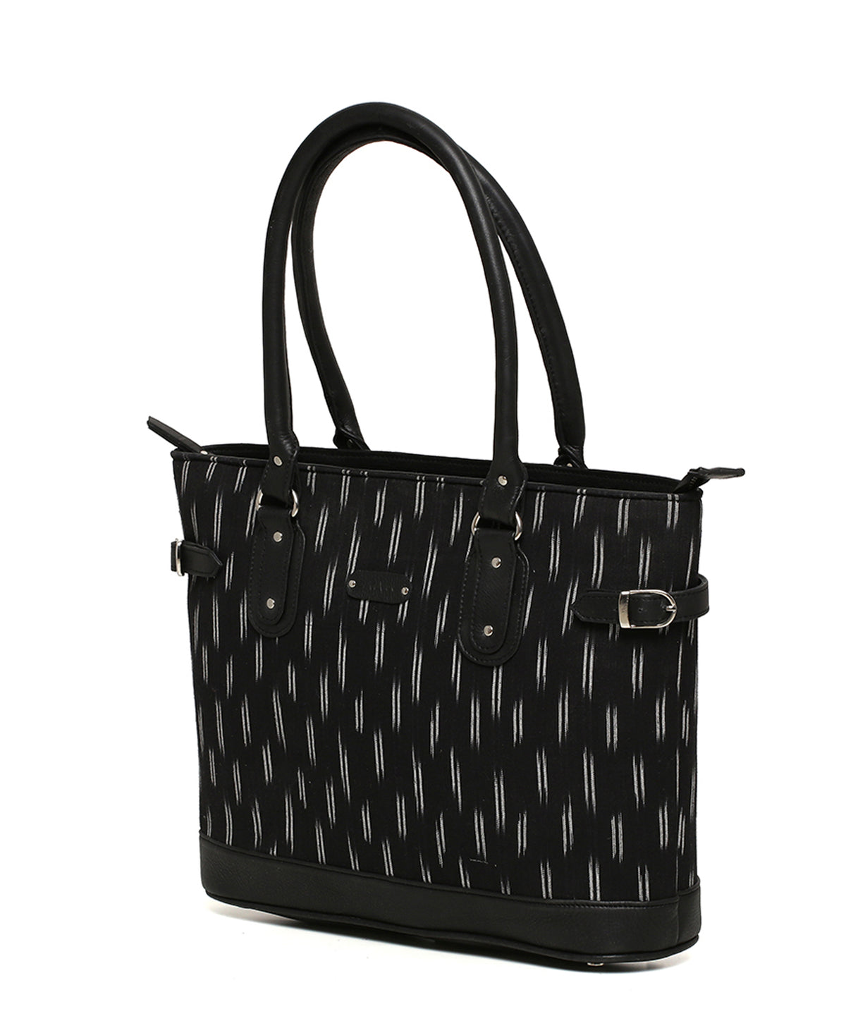 Tote - Black Ikat Durrie - October Jaipur