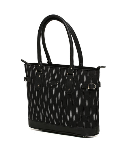Tote - Black Ikat Durrie - October Jaipur