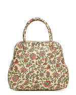 Load image into Gallery viewer, Leather Garden Tote- Cream - October Jaipur