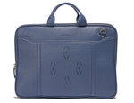 Load image into Gallery viewer, Blue Leather laptop bag-Ikat imprints - October Jaipur
