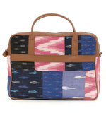 Load image into Gallery viewer, Patchwork Ikat Leather Briefcase - October Jaipur
