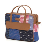 Load image into Gallery viewer, Patchwork Ikat Leather Briefcase - October Jaipur
