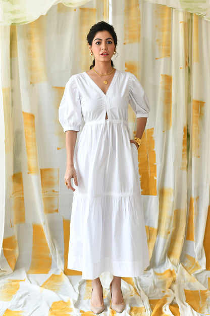 Moira Long Dress-White
