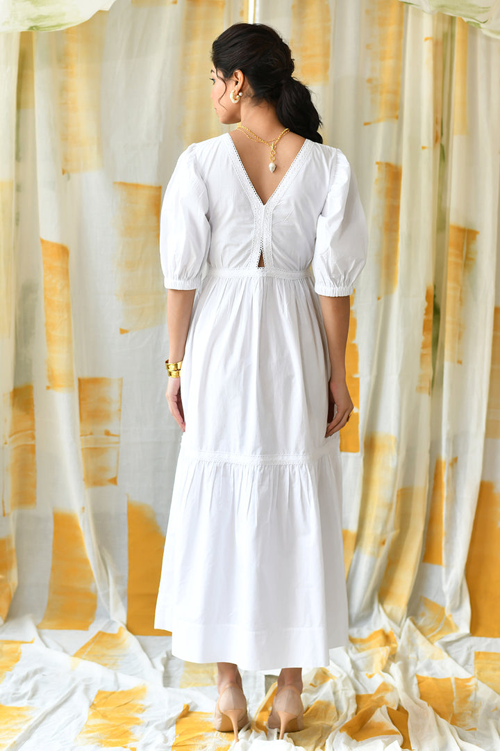 Moira Long Dress-White