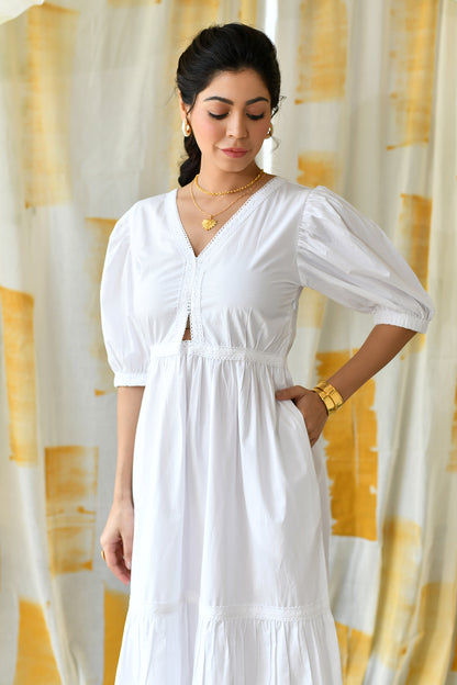 Moira Long Dress-White