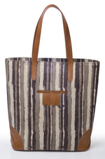 Load image into Gallery viewer, Grey Stripe Tote - October Jaipur