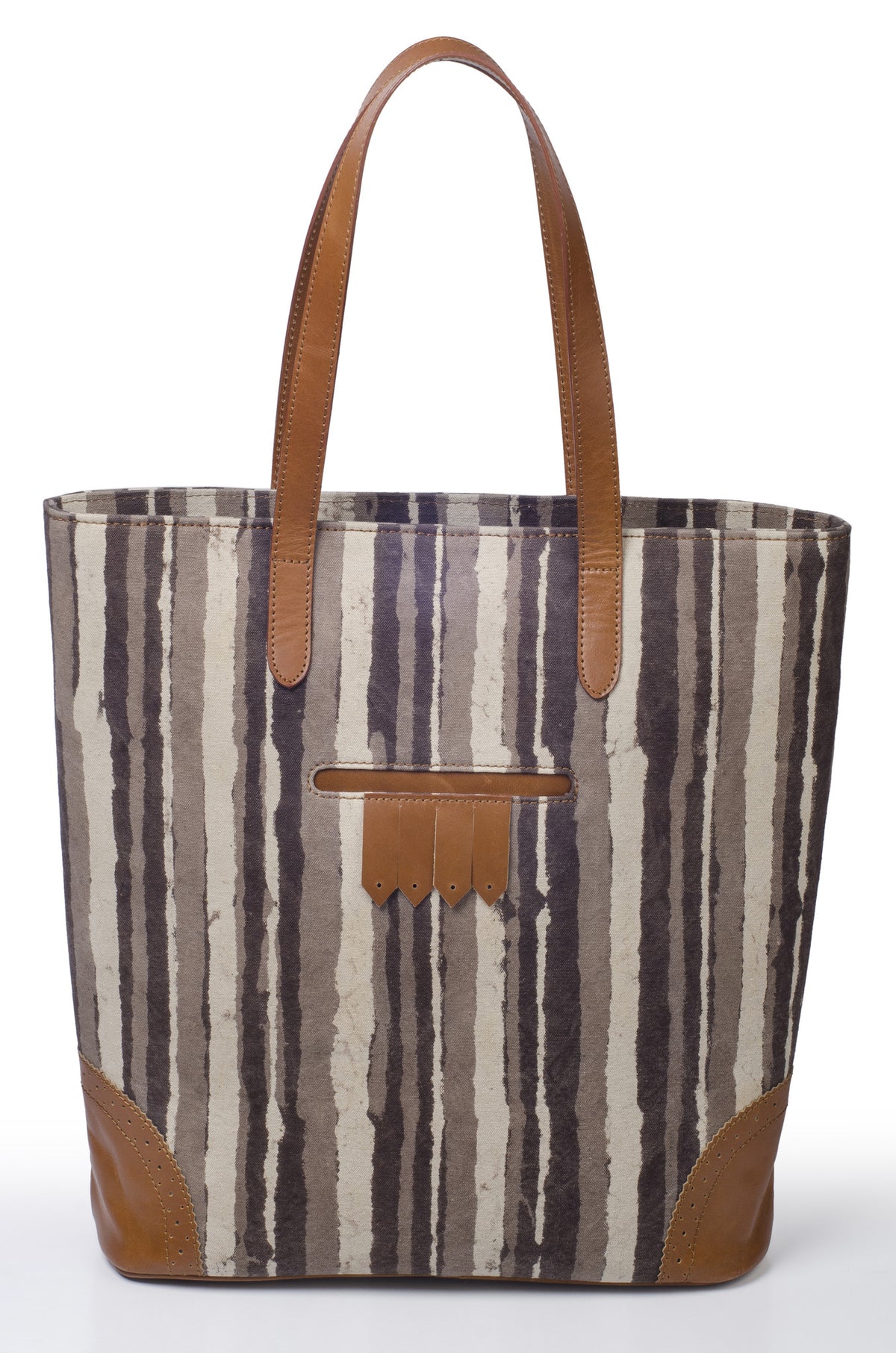 Grey Stripe Tote - October Jaipur