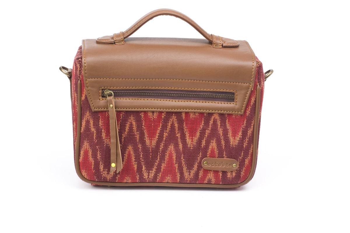 Camera Bag- Red Ikat Durrie - October Jaipur