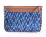 Load image into Gallery viewer, Woven Clutch - Blue Ikat Durrie - October Jaipur
