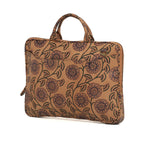 Load image into Gallery viewer, Block Printed  Leather laptop bag - October Jaipur
