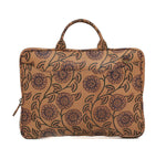 Load image into Gallery viewer, Block Printed  Leather laptop bag - October Jaipur
