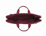 Load image into Gallery viewer, Maroon Leather laptop bag-Ikat imprints - October Jaipur
