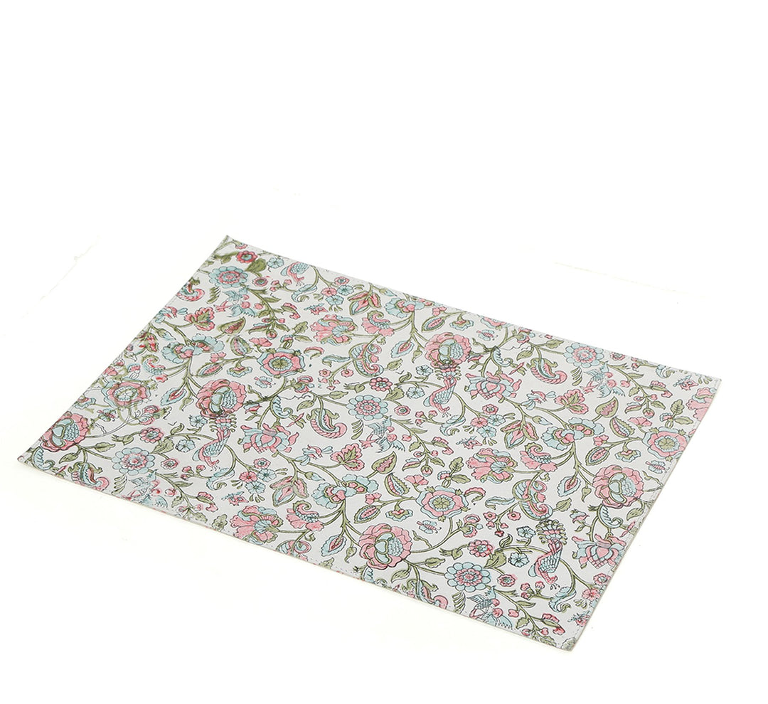Mat - Block Print Floral - October Jaipur