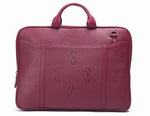 Load image into Gallery viewer, Maroon Leather laptop bag-Ikat imprints - October Jaipur