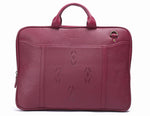 Load image into Gallery viewer, Maroon Leather laptop bag-Ikat imprints - October Jaipur
