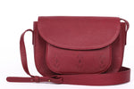 Load image into Gallery viewer, Maroon Leather Satchel- Ikat Imprints - October Jaipur