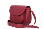 Load image into Gallery viewer, Maroon Leather Satchel- Ikat Imprints - October Jaipur