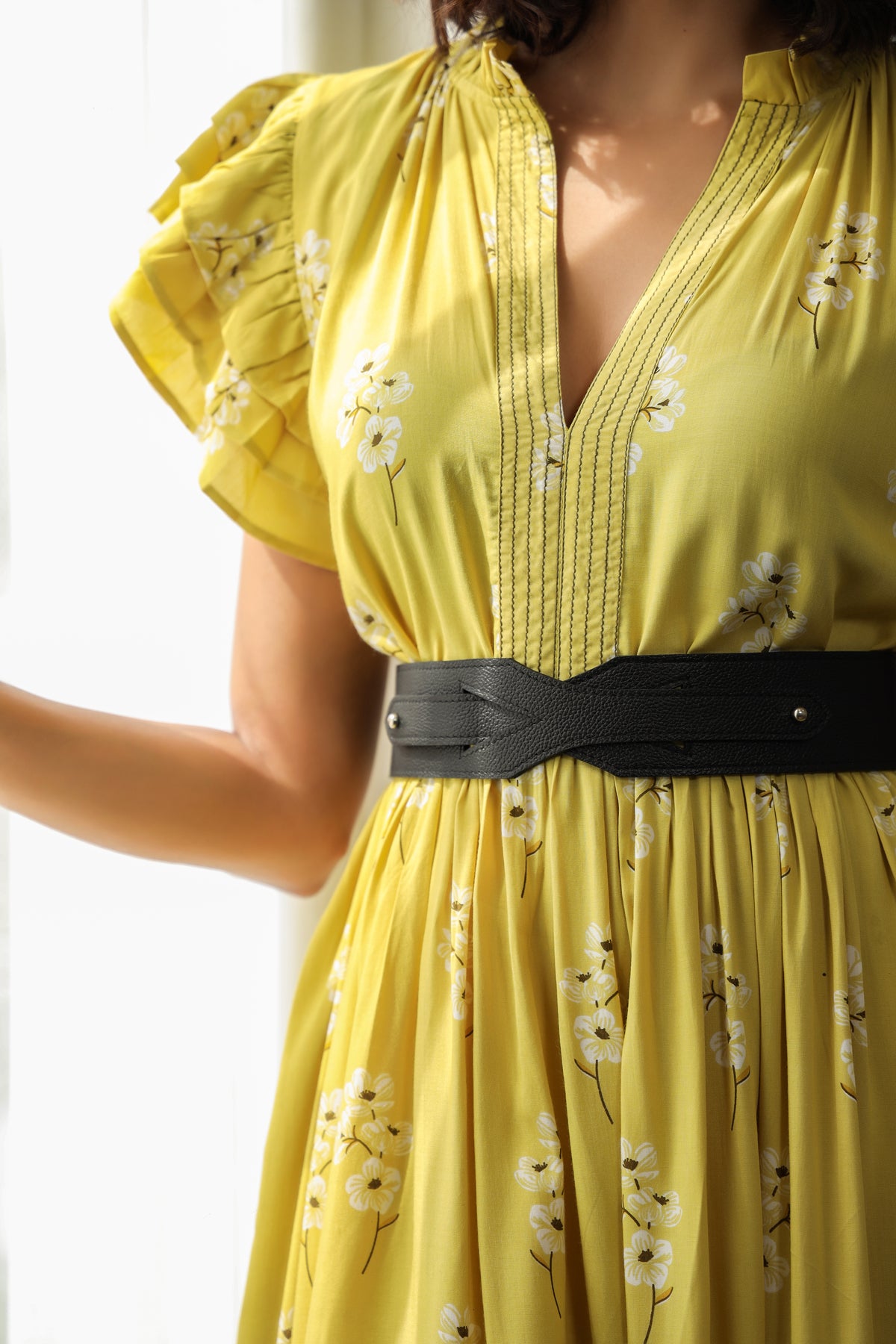 DARBY BLACK LEATHER BELT