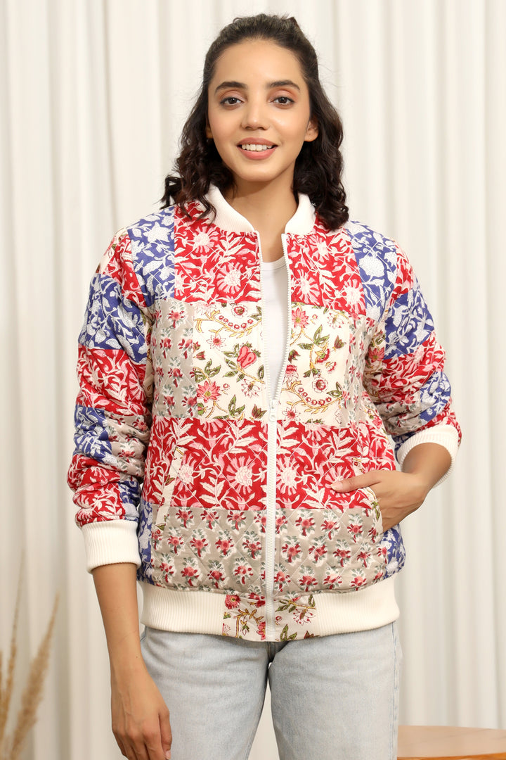 Pink City- Quilted Bomber Jacket